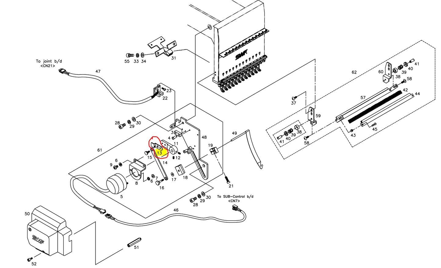 SWF_UPPER THREAD CATCHER RETURN SENSOR PLATE