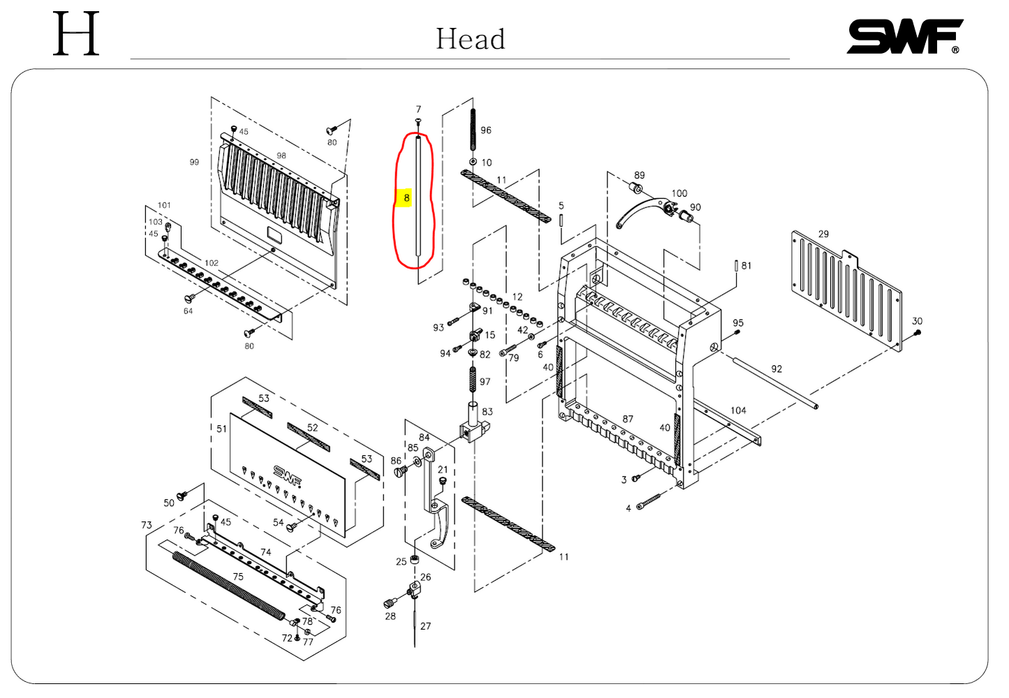 SWF_NEEDLE BAR L=207 (SINGLE)