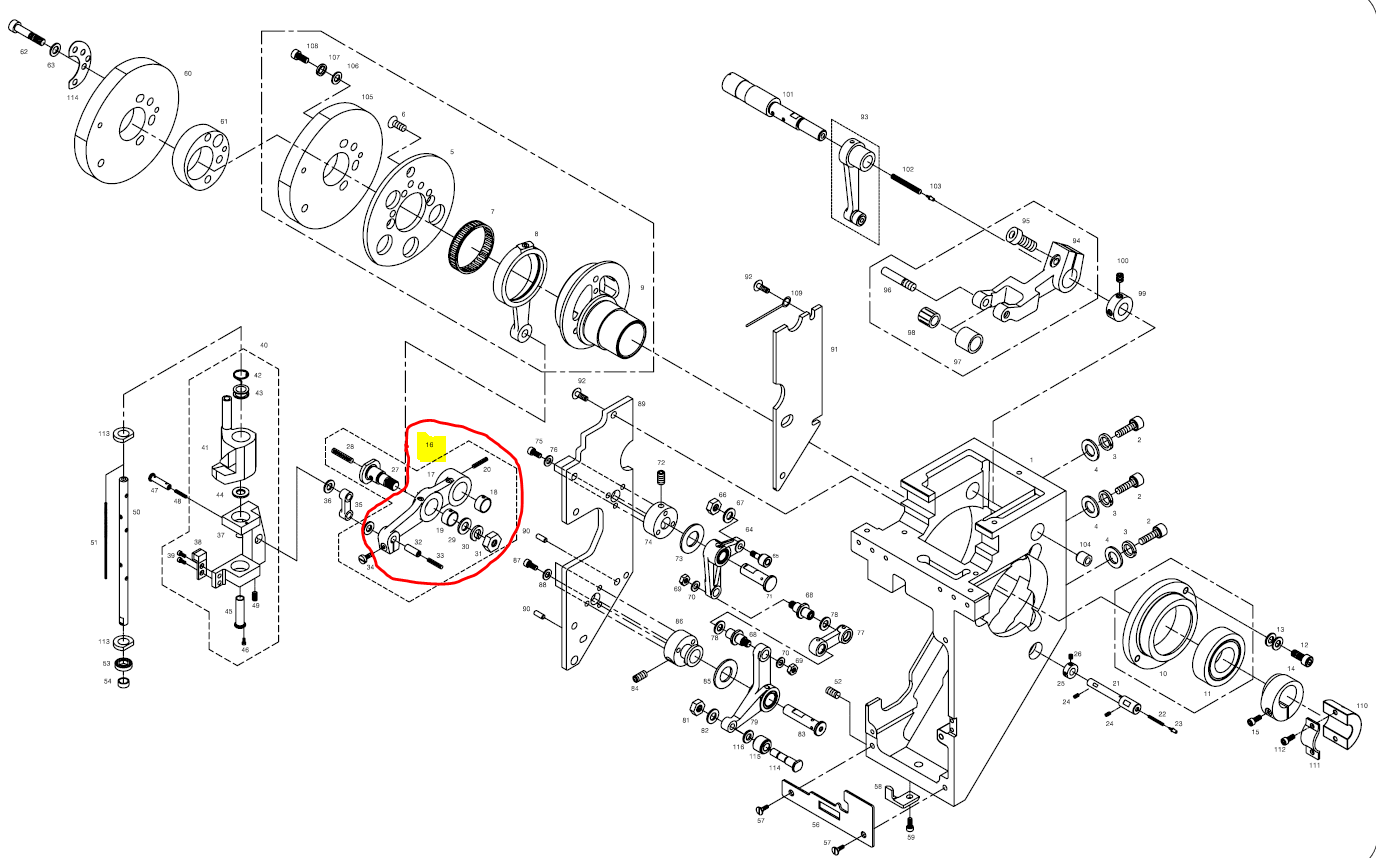 SWF_NEEDLE BAR DRIVING LEVER (SET) @20 (23.2)