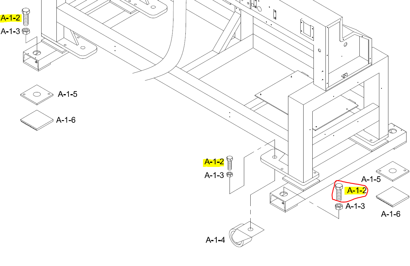 SWF_BEAM BODY HORIZONTAL SUPPORT BOLT [M20xL90]